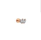 Kismet By Milka 14k Rose Gold Marquise Diamond Screw Flat back Earring Threaded
