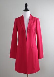 BCBG MAX AZRIA $258 Pink Oversized Boyfriend Blazer Jacket Top Size XS