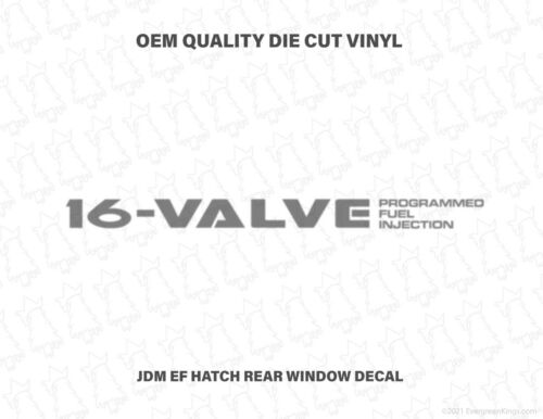16 Valve Programmed Fuel Injection for EF 4WD Rear Hatch Glass JDM Decal Sticker