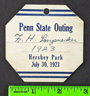 Antique 1921 Penn State University Hershey Theme Park PA Outing Trip Pass