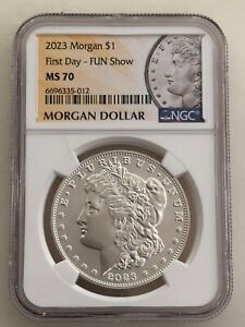 2023 Morgan $1 Dollar Silver Coin NGC MS70 First Day of Issue FUN Show + OGP