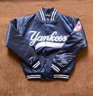 New York Yankees Athletic Navy Satin Bomber Varsity Jacket - MLB Baseball Men's