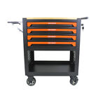 New ListingNEW　4 DRAWERS MULTIFUNCTIONAL TOOL CART WITH WHEELS AND WOODEN TOP-ORANGE