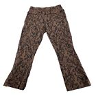 CAbi Cool It Crop Pants Women's Small Brown Snake Print Mid Rise Flat Front