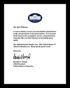Donald Trump 8.5 x 11 Signed Letter Personalized YOUR NAME president MAGA