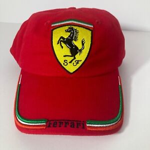Mens Ferrari Hat Classic Logo Original Official OS Adjustable Strapback New
