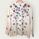 Spring Floral Storyboook Knits Size M Knit Cardigan Sweater Vintage CottageCore