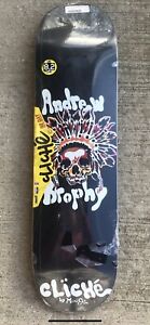 Cliche Skateboard Deck Andrew Brophy Indian Skull Art By Mouse 2013 R7 Pro 8.2”