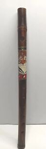 Vintage Hand Painted Ying Yang/Tiger bamboo Wood 7 hole flute