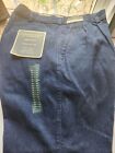 Roundtree & Yorke Denim Classic Fit 100% Cotton Pleated Front Plain Bottom 38x30