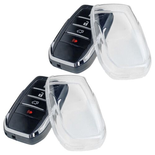 2Pc For Toyota Transparent-Clear Smart Car-Key Fob Cover Case Holder Accessories (For: Toyota Hilux)