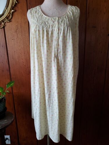 Women's 3X Nightgown YELLOW CHINTZ FLORAL Babydoll Chemise Prairie Cottagecore