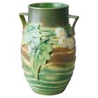 Antique Roseville Luffa Green Art Pottery Flower Vase Circa 1930