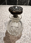 Vintage Cut Glass Perfume Bottle with Sterling Silver Stopper