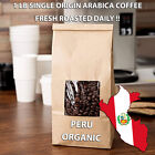 1 LB PERUVIAN PERU ORGANIC ROASTED COFFEE WHOLE BEAN, GROUND - ARABICA ORGANIC
