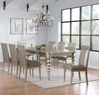 Hamlin 9-Piece Dining Room Set, Table with Butterfly Leaf & 8 Chairs, Champagne
