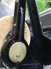 Vintage Tenor Banjo W/ Resonator Ornate W/ New Hard Case.
