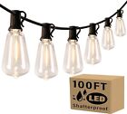 100FT Outdoor String Lights for Patio Waterproof Connectable ST38 LED Light Stri