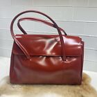 Vintage 80’s Style Jaclyn Smith Patent Leather Red Satchel Bag Tophandle Purse