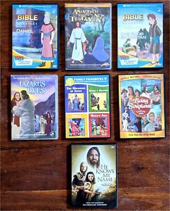 Lot of 13 Family Bible Stories DVD Kids Animation Plus He Knows My Name Movie