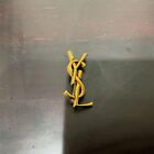 Yves Saint Laurent Novelty Brooch Pin Antique Gold 4.2×2cm