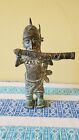Patinated African Benin Figure - King / Oba Playing Horn