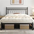 Twin/Full/Queen Size Metal Platform Bed Frame with Petal Accented Headboard