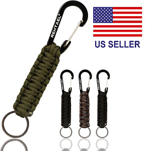4 Pack Military Paracord Lanyard Keychain w/ Carabiner Survival Tactical 350LB