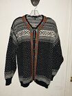 DALE of NORWAY Fair Isle 100% Norwegian Wool Setesdal Unisex Clasps Sweater M