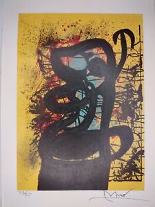 COA Joan Miro Print Poster Wall Art Signed Pop Art Unframed