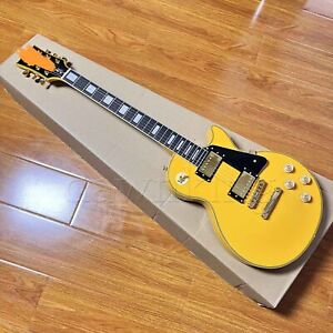 yellowCustom LP electric guitar,Gold hardware,yellow ABS, in stock
