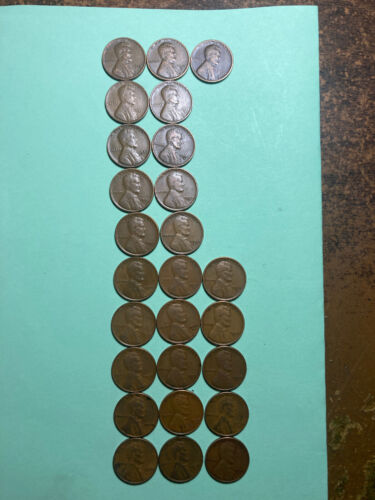 1930PD-1939PDS  26 LINCOLN WHEAT CENTS, near complete 30's set, except for 31-S