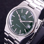 VINTAGE OMEGA GENEVE AUTOMATIC CAL.1012 GREEN DIAL DATE DRESS MEN'S WATCH
