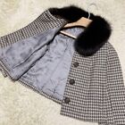 Woman's Burberry London Houndstooth Poncho Style Coat Asian Fit 38 US size S.