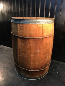 Vintage rustic vintage primitive nail keg barrel farm decor Lg Size 18.in tall