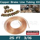 Copper Nickel Brake Line Tubing Kit 3/16 OD 25 Ft Coil Roll all Size Fittings US