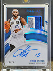 2021-22 Immaculate Vince Carter 3-Color Patch Auto Game-Worn Jersey # /25 Mavs