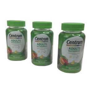 LOT OF 3 Centrum Multigummies Adult Supplement Assorted Fruit 110ct Ea Exp 12/24