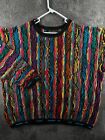 COOGI Australia Authentic All Wool Knit Sweater Men Colorful 3XL Soft Big Crew