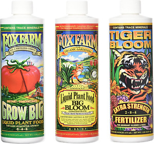 Fox Farm Liquid Nutrient Trio Soil Formula  Big Bloom Grow Big Tiger Bloom 3Pack