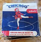 Vintage Chicago Roller Skate Wheels Wood  in Original Box