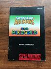 Mario All Stars Super Mario World SNES Super Nintendo Instruction Manual Only