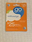 $25 AT&T Refill Reload Airtime GO Phone Card Prepaid Top Up ATT $10 $15 $50 $60