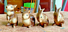 4 Adorable Vintage Goebel W. Germany Brown Bunny Rabbit Figurines Glazed CE 297
