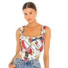 Miaou Womens Size XS Multicolor Tanktop Crop Top Corset Style Campbells