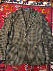 NWT CARUSO  SOFT FLANNEL BLACK BROWNS HAND MADE IN ITALY  40 ,