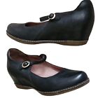 Dansko Lolarie Mary Jane Wedge Pump Black Leather Comfy Dress Shoe Women 4.5-5