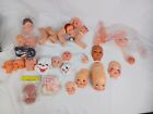 Lot of 60+ vintage Doll Faces And Parts. Fibre-craft Plastic Face. Arms Legs