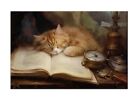 Cat Painting-Cat Print-Cat Oil Painting Picture Printed On Canvas-Vintage Decor