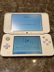 New Nintendo 2DS XL LL White Lavender Console Stylus Working Japanese ver
